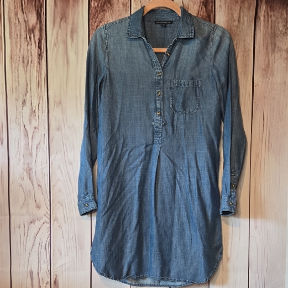 American Eagle Outfitters Blue Denim Shirt Dress Size XS - Picture 1 of 7